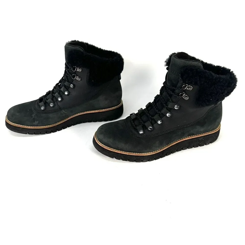 Cole Haan Zero Grand Explorer Waterproof W07997 Black Leather Hiking Boots SZ 8